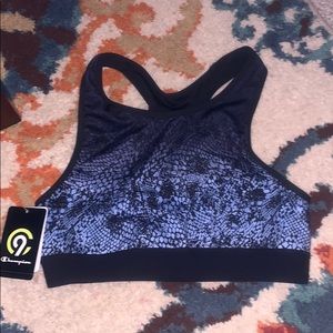 Blue sports bra